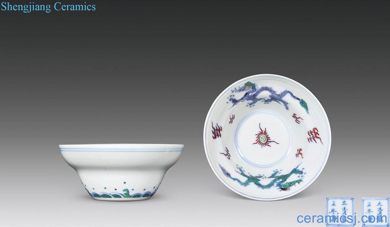 The qing yongzheng bucket color YunLongWen count bowl (a)