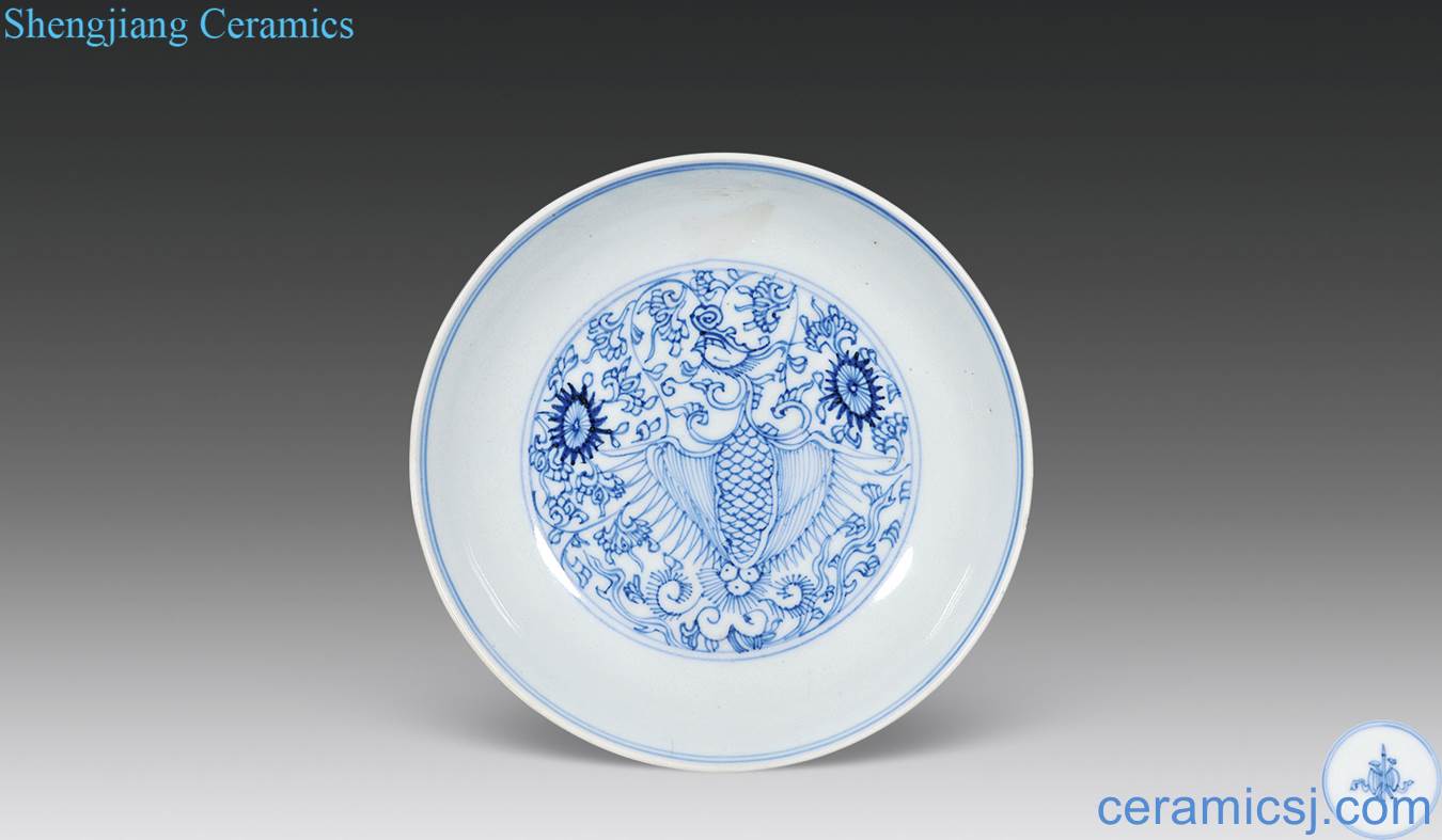 Qing yongzheng Blue and white floral chicken tray
