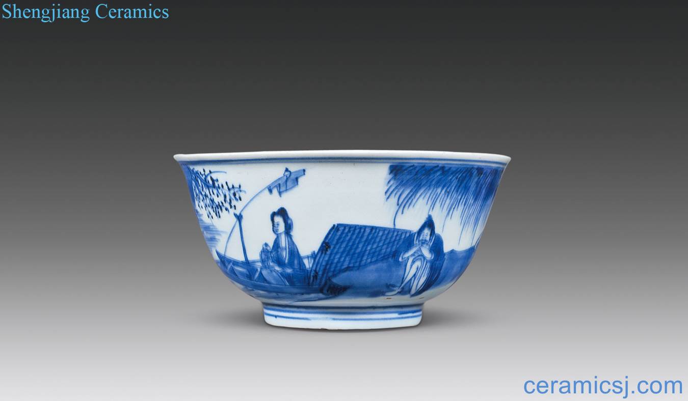 The late Ming dynasty Blue and white fish figure bowl