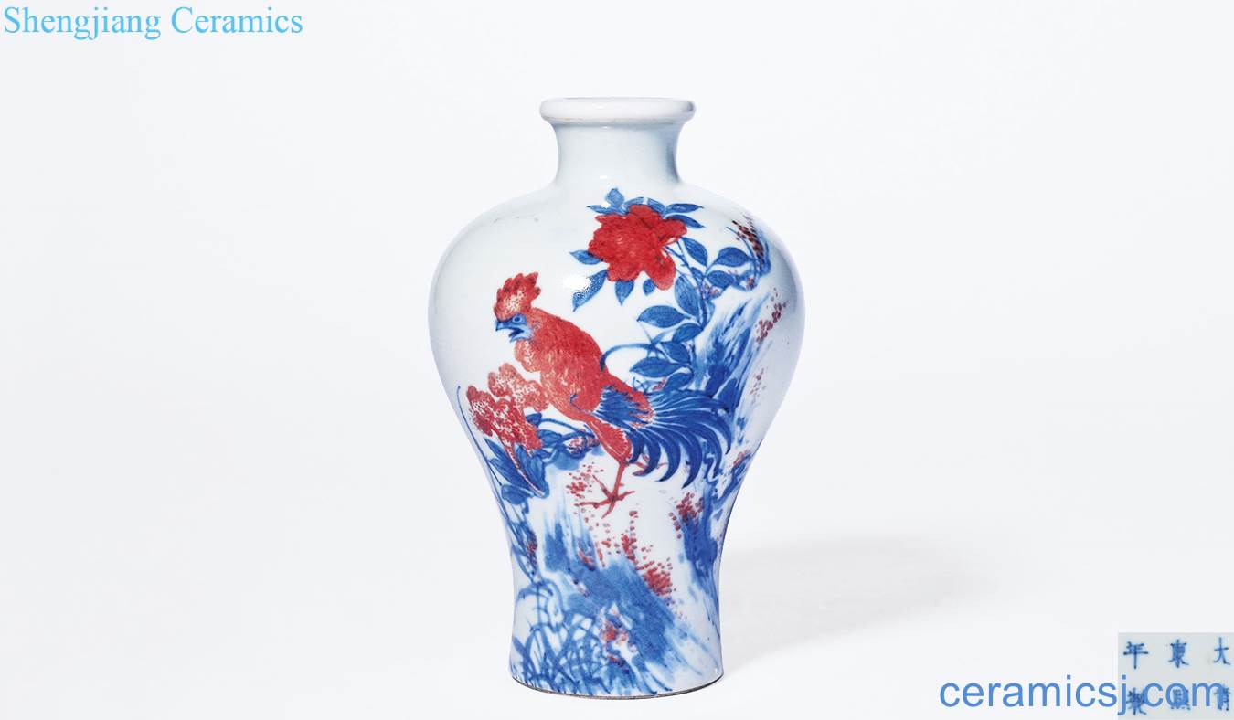 In late qing dynasty Blue and white youligong fine figure xiaomei bottles