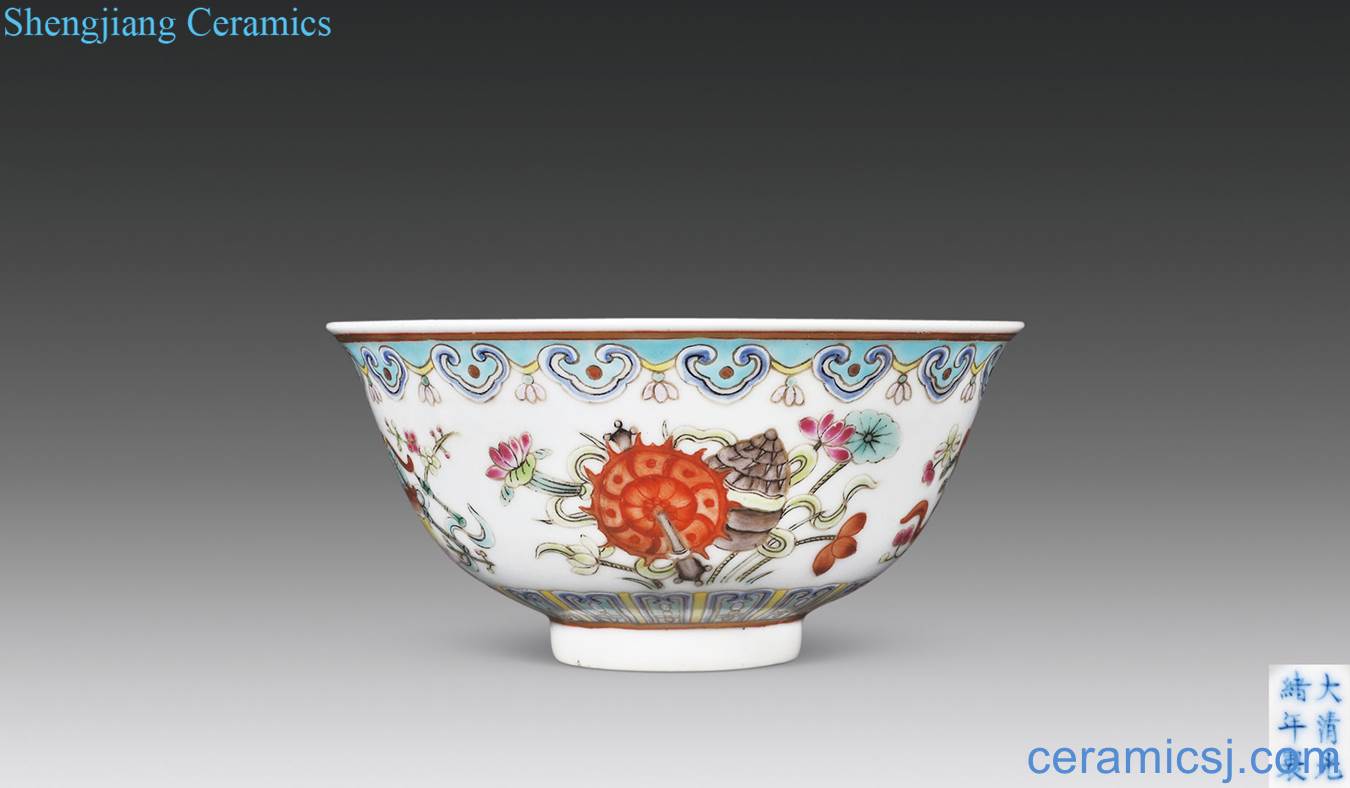 Pastel reign of qing emperor guangxu sweet grain and small bowl