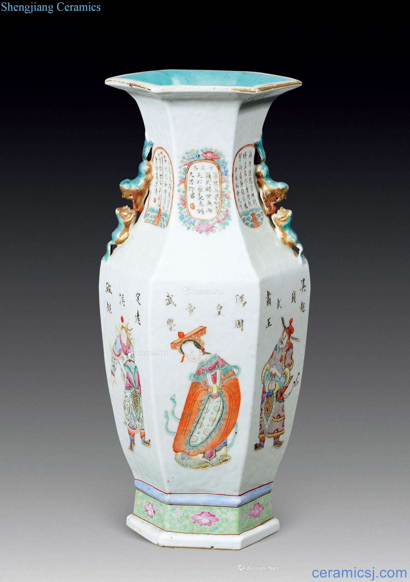Qing dynasty vase pastel unique spectral characters