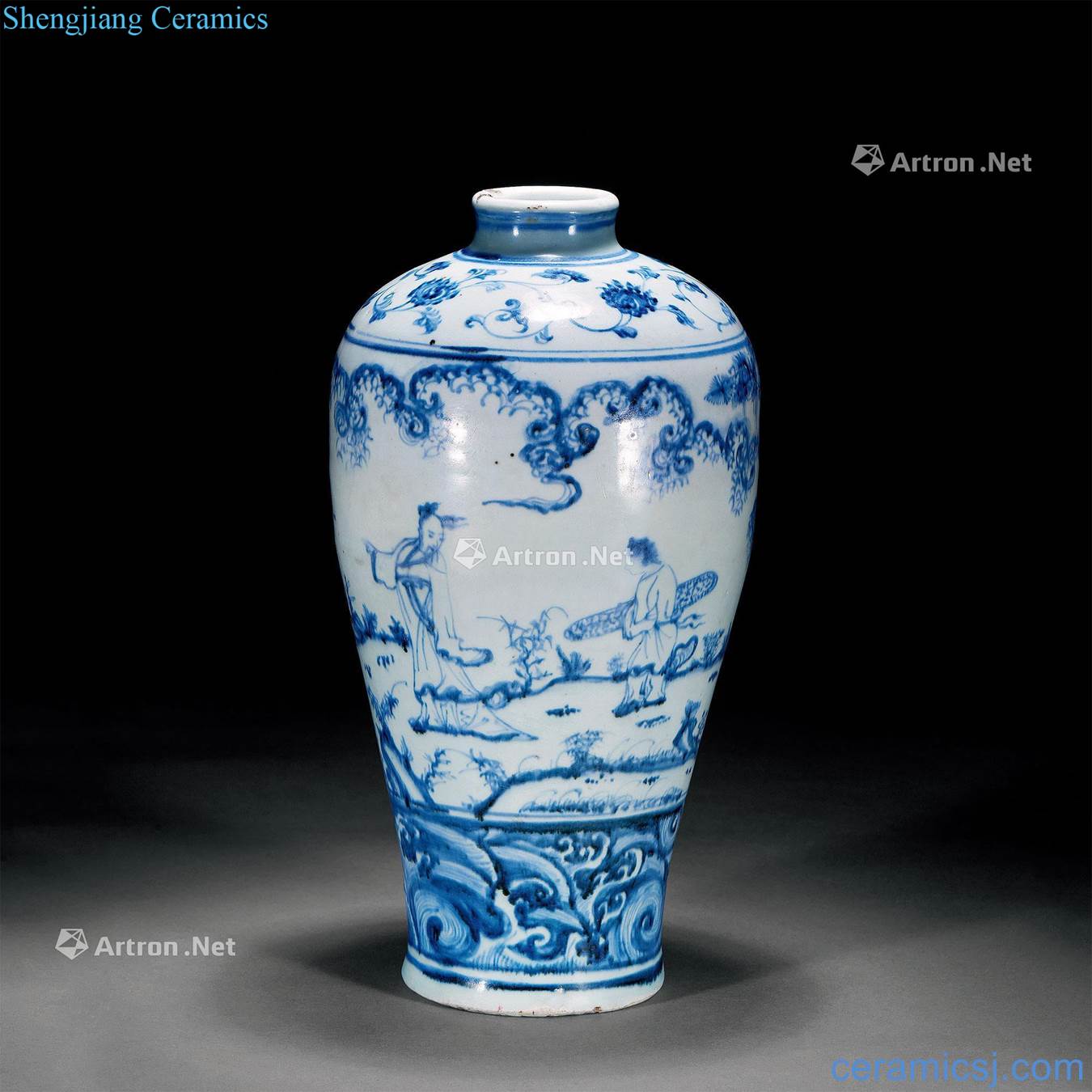 MingZhengTong Blue and white with jean figure mei bottles of friends and relatives