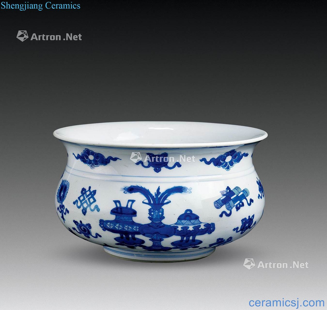 The qing emperor kangxi Blue and white antique WenXiangLu