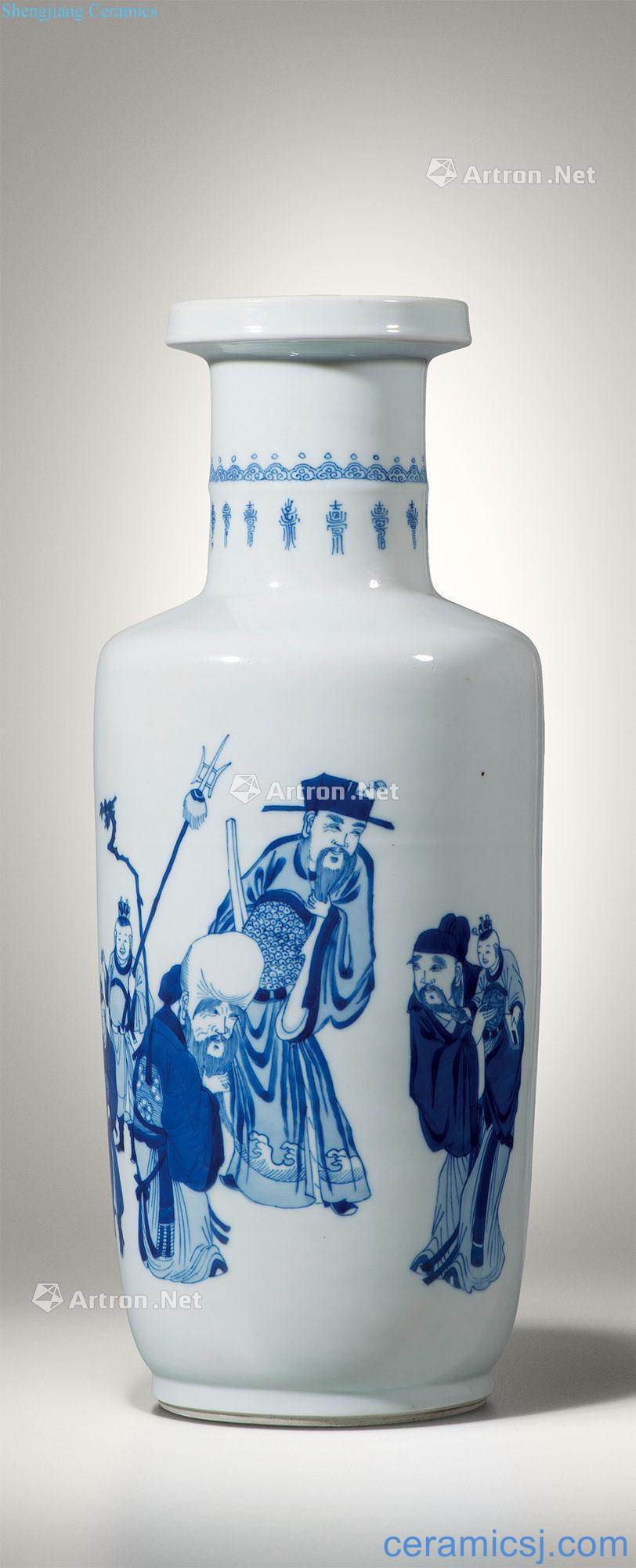 The qing emperor kangxi Blue and white, the figure show