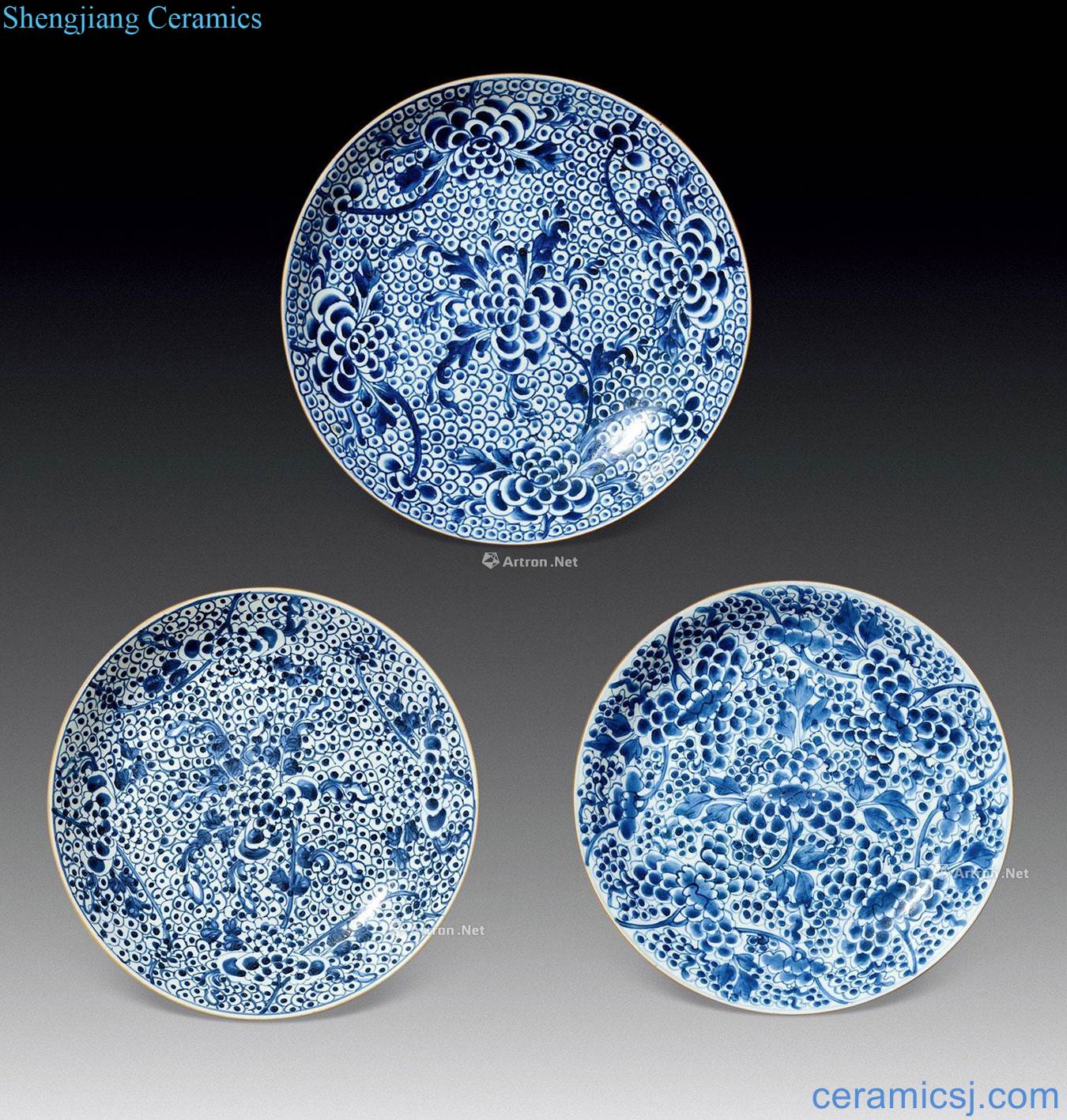 Qing dynasty blue and white flower grain album (three)
