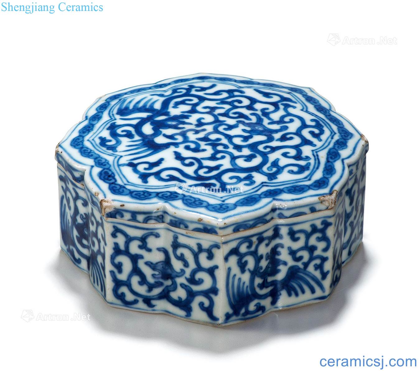 The qing emperor kangxi Blue real talent grain ling flap box