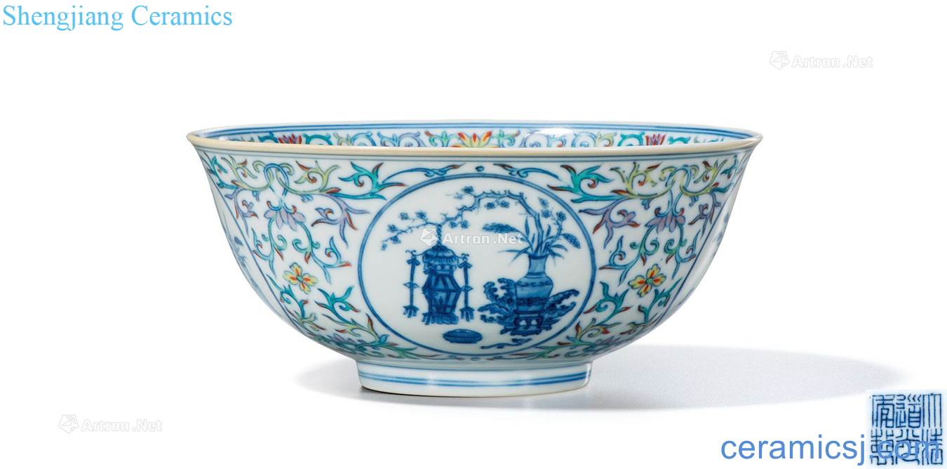 Qing daoguang Dou colors branch flower medallion antique bowl