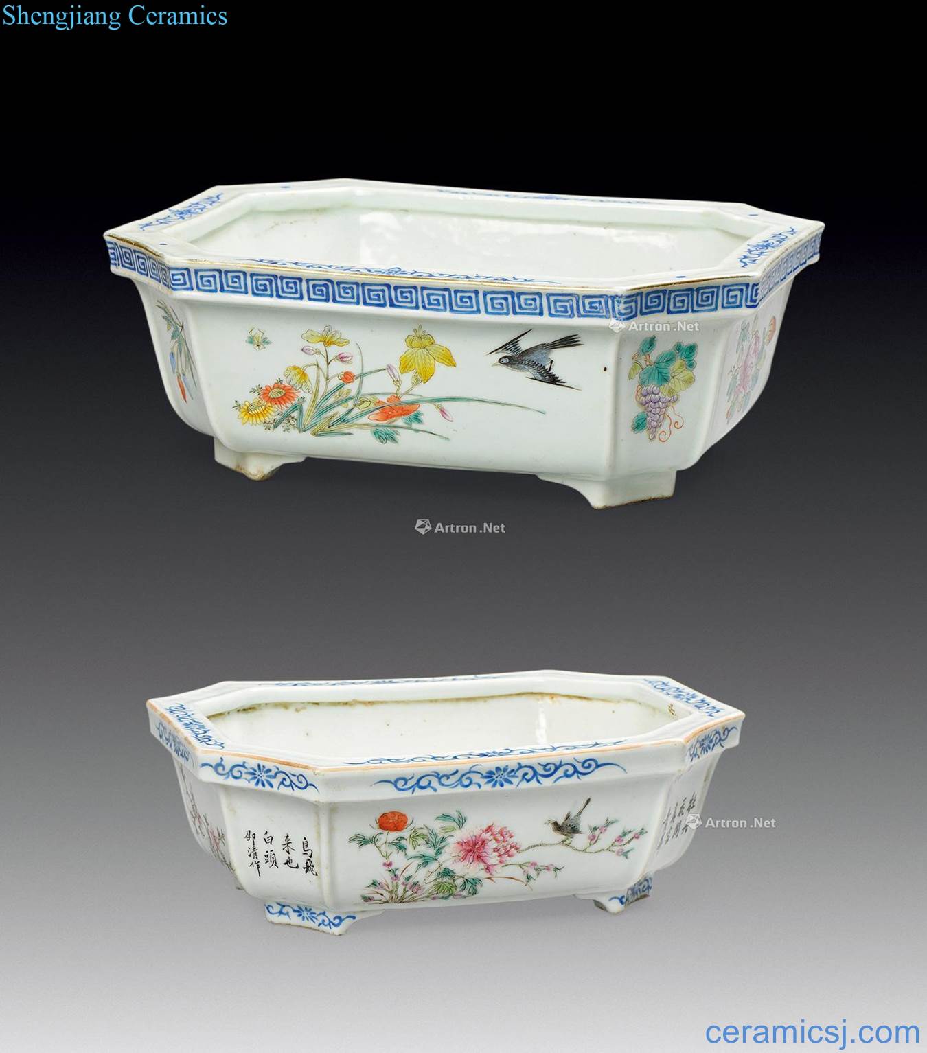 Black powder enamel lines rectangular bonobo Angle narcissus basin (two)