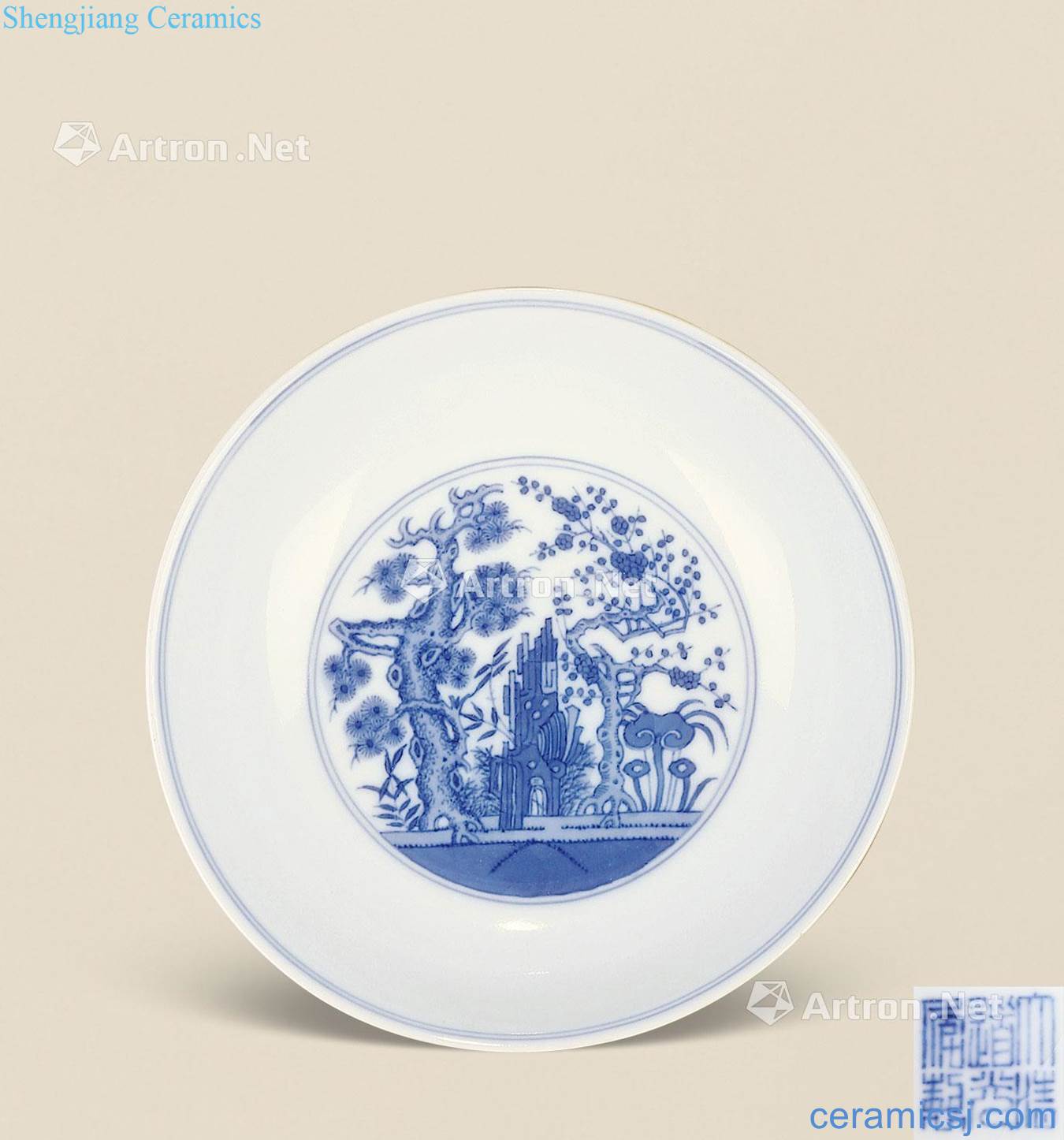 Qing daoguang Blue and white, poetic figure