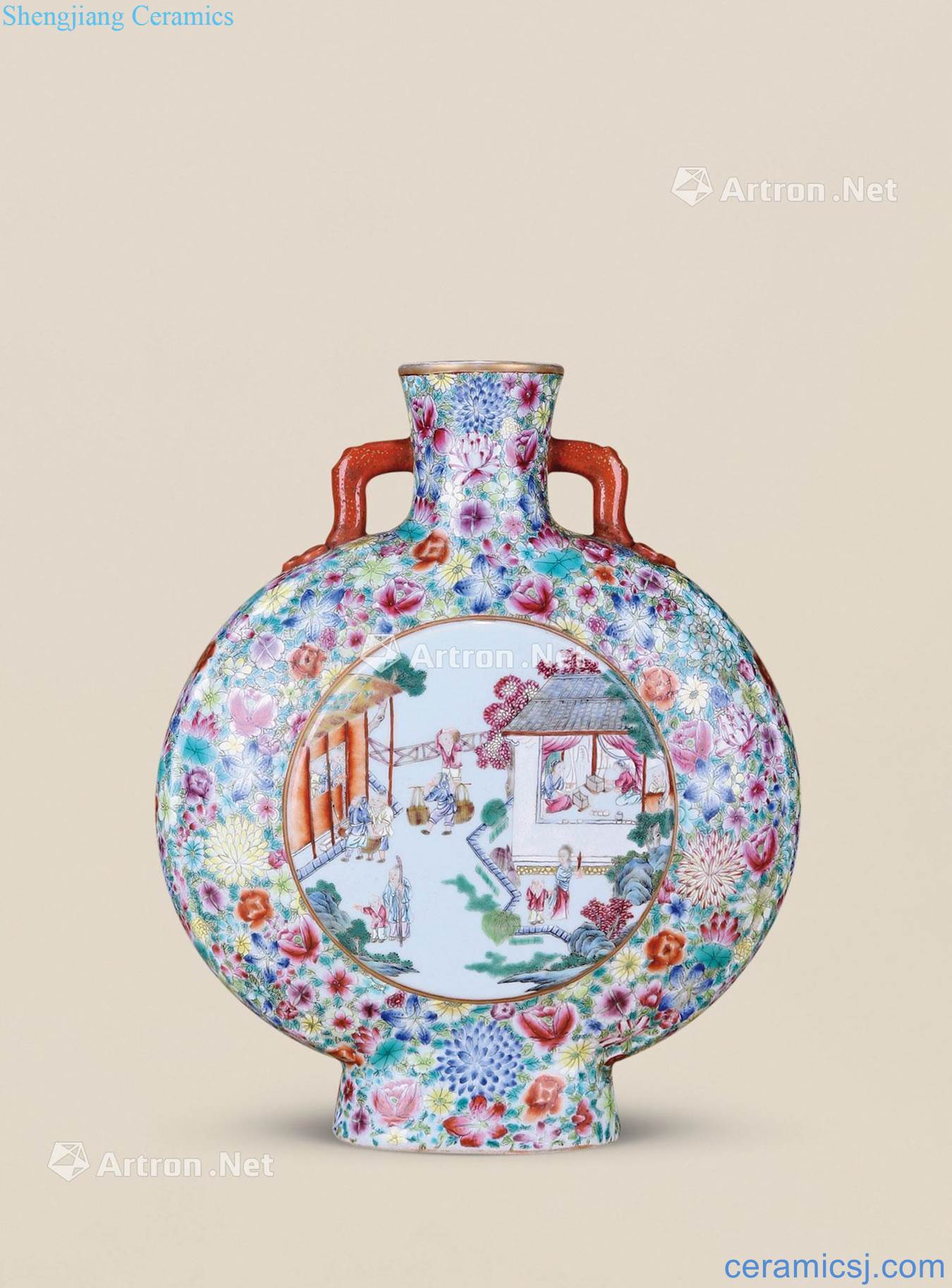 Pastel flowers in late qing dynasty is not be born with medallion character lines double ears