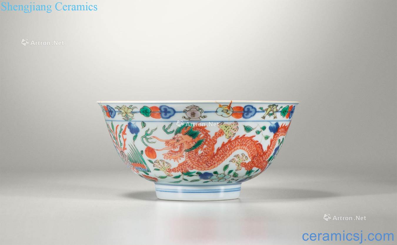 Qing in the eighteenth century Longfeng green-splashed bowls