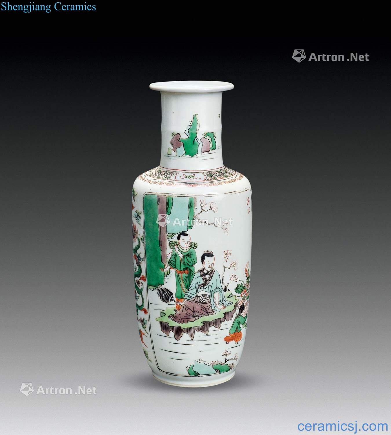 The qing emperor kangxi medallion characters with mallet bottle