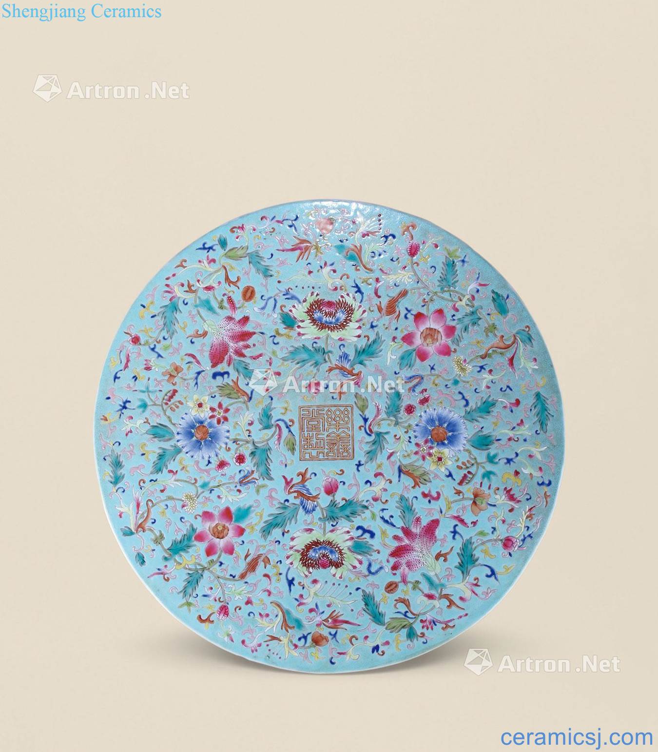 Clear pastel flowers grain circular plate