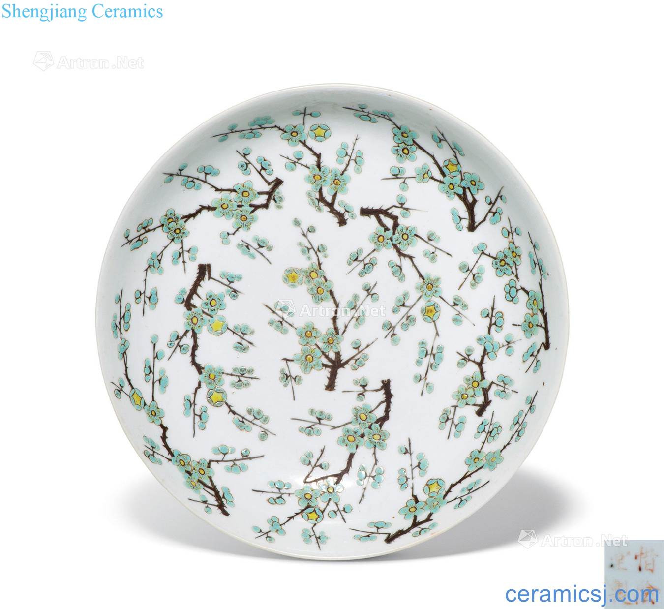 The plum flower tray mid qing pastel fold branches