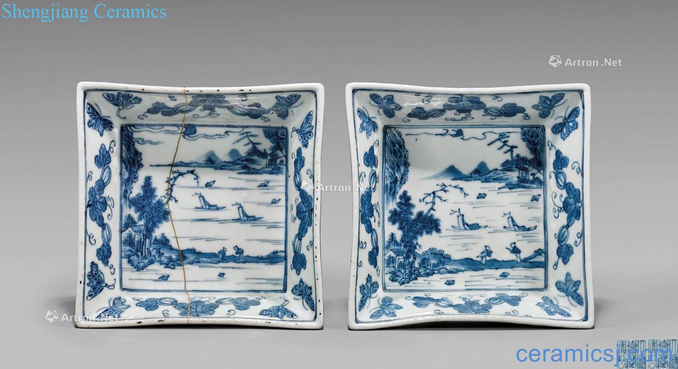 Rare jiajing years antique blue and white porcelain side plate (a)