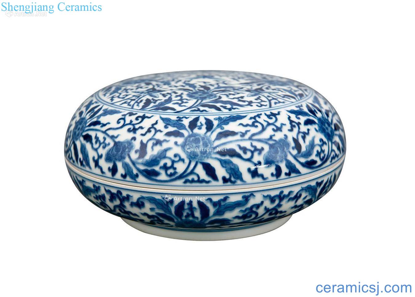 Qing dynasty blue and white flower grain fruit box