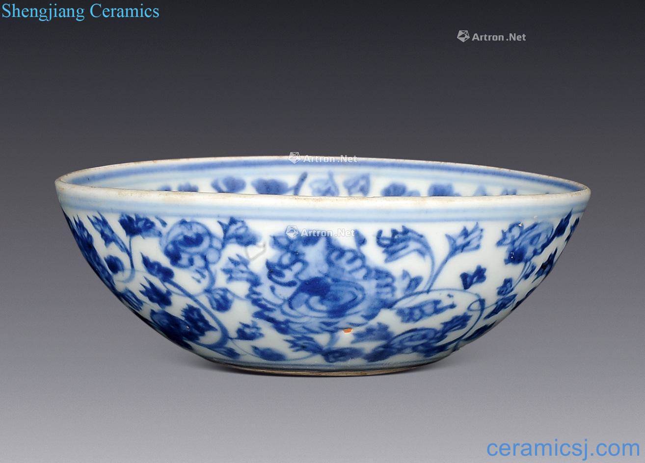 Ming dynasty Blue and white chrysanthemum branches bowl