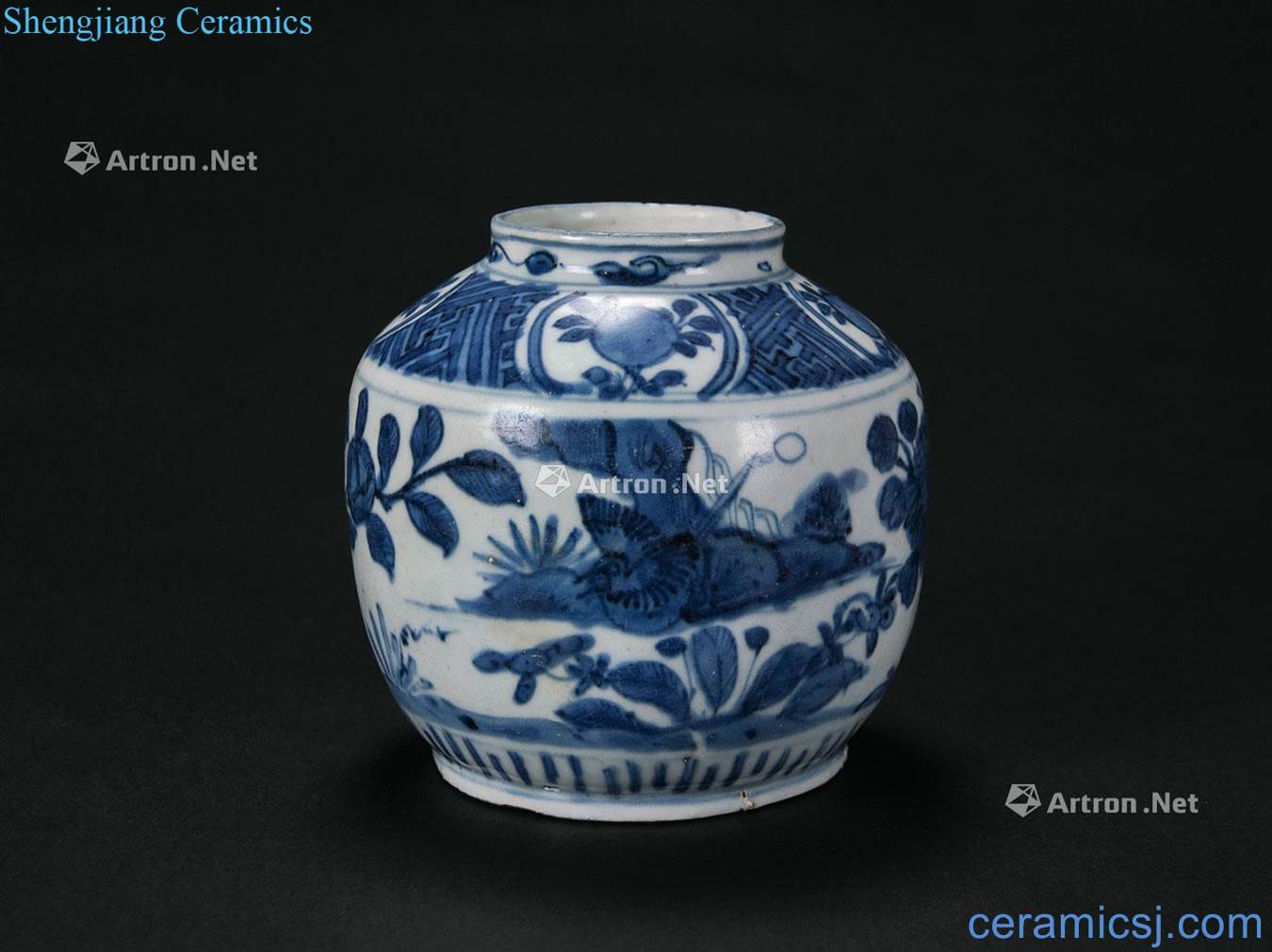 Ming wanli blue and white "and" small pot