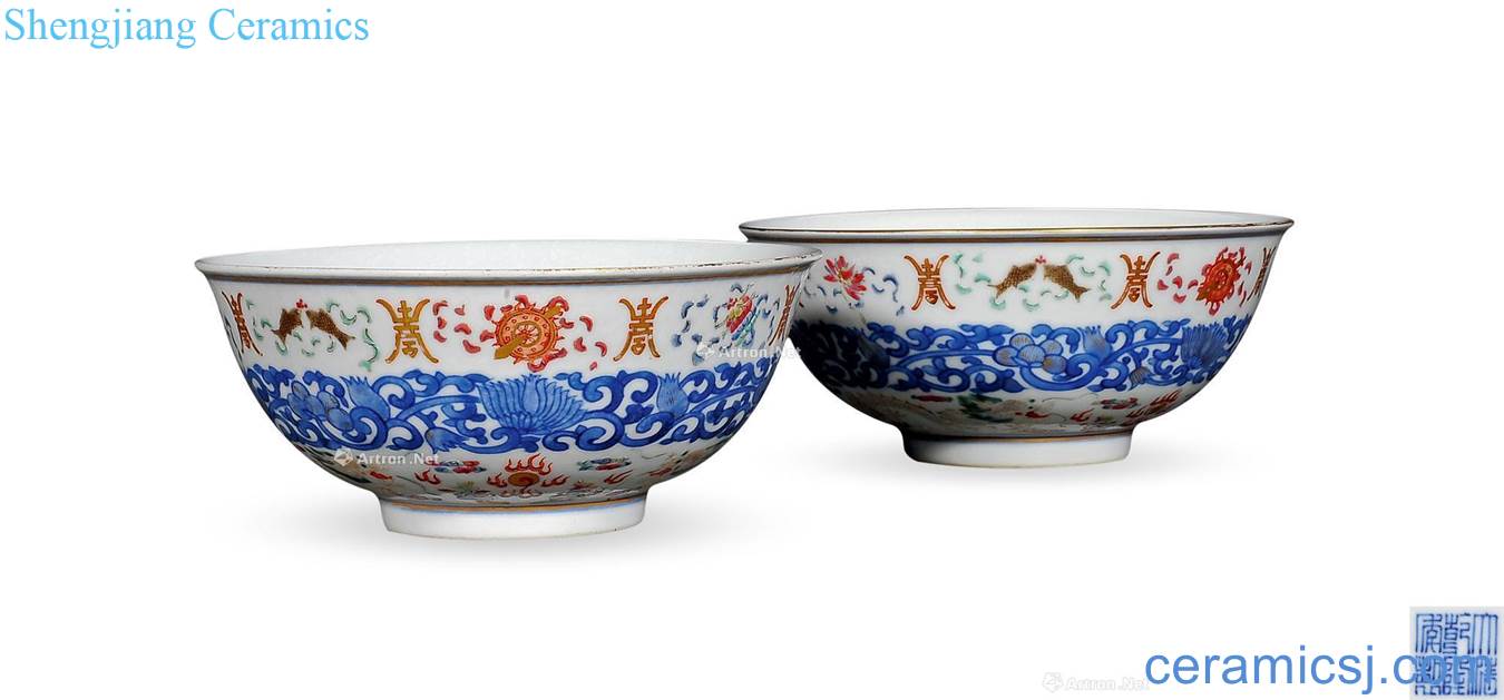 Qing porcelain enamel propitious grain bowl (a)