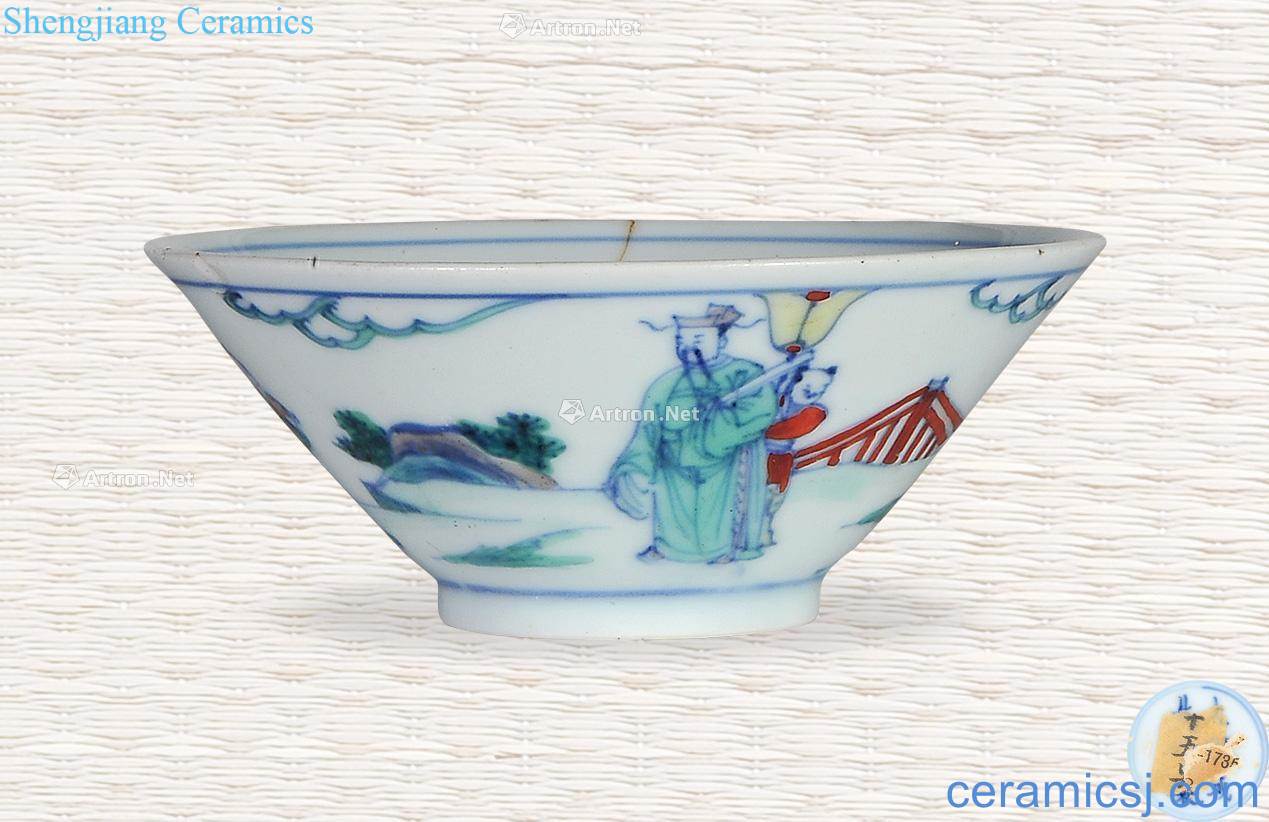 The qing emperor kangxi bucket color "up to" figure hat to light