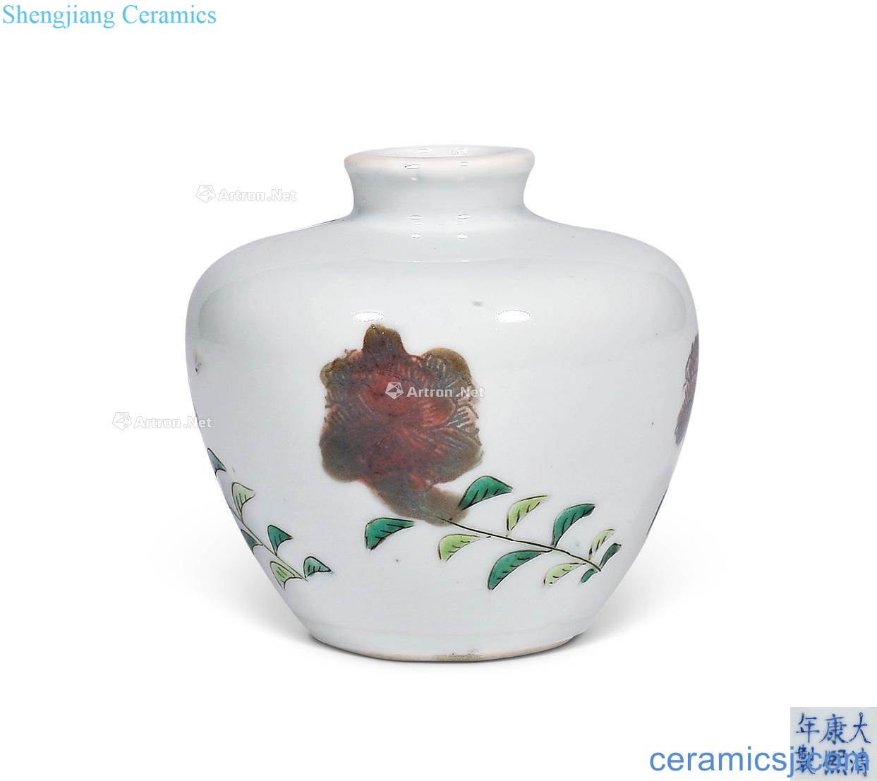 Mid qing Colorful flowers grain tank