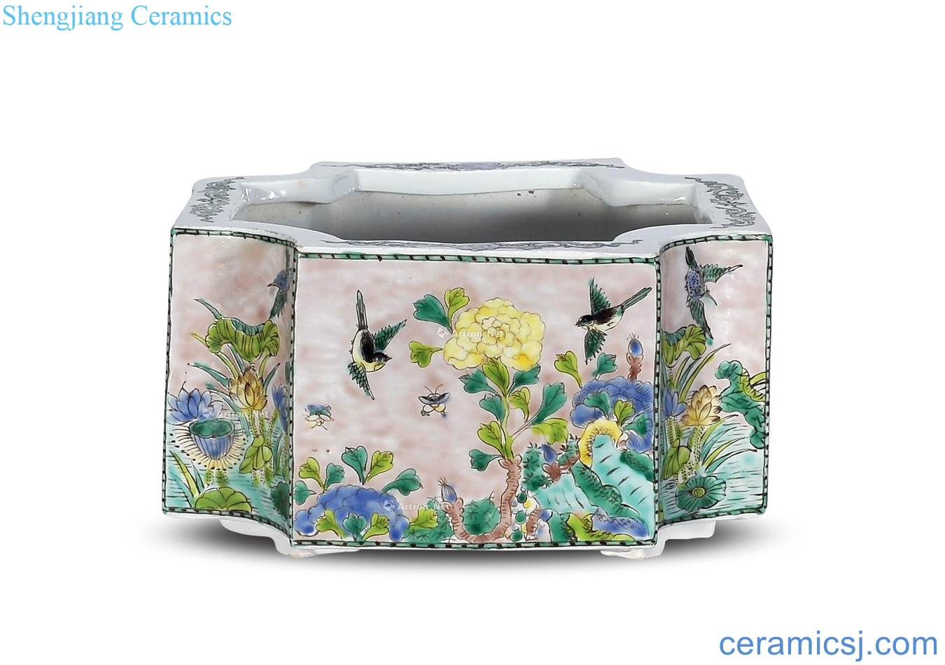 qing The colorful lotus pond grain square Angle narcissus basin