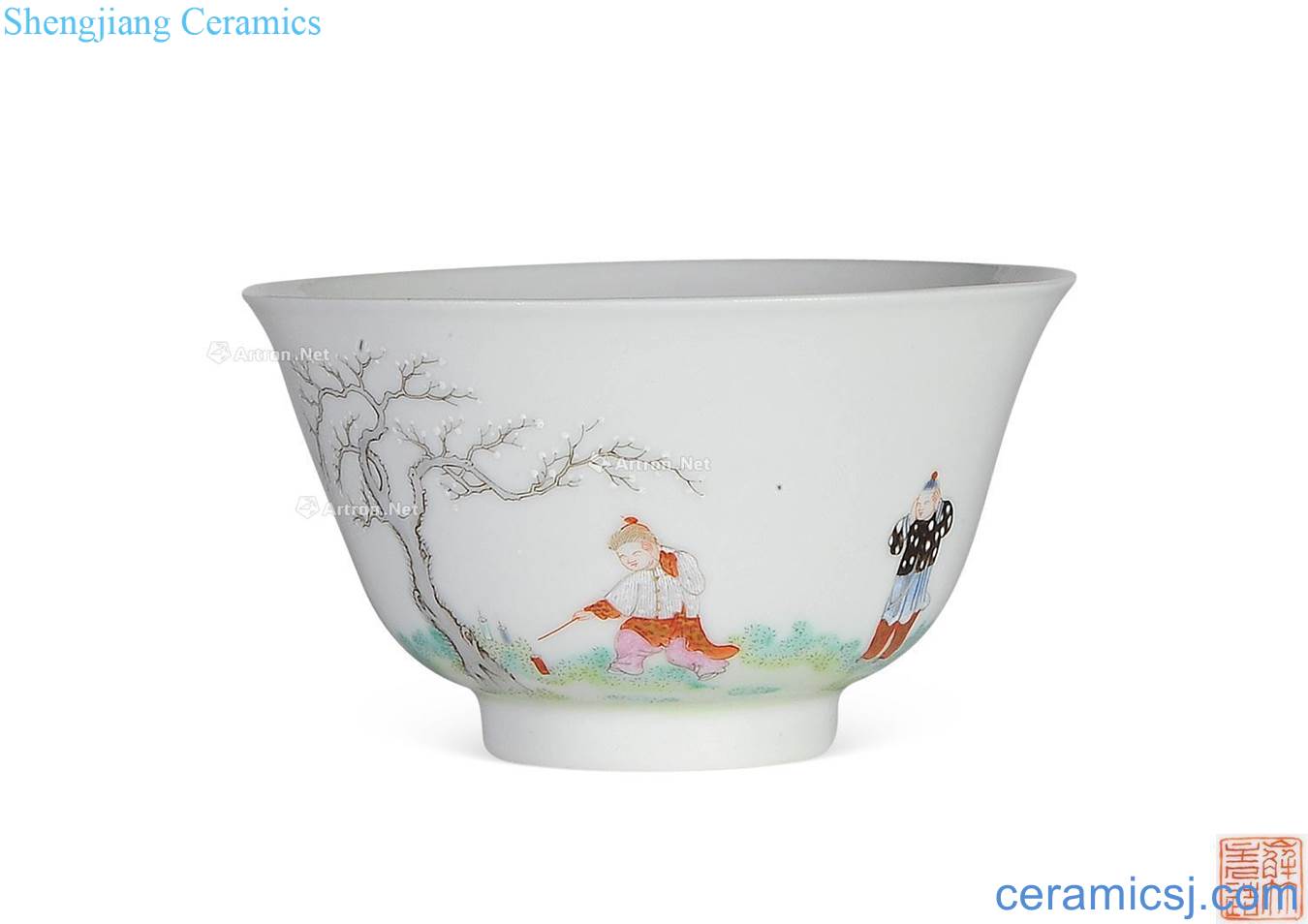 Small bowl of clear light pastel character lines