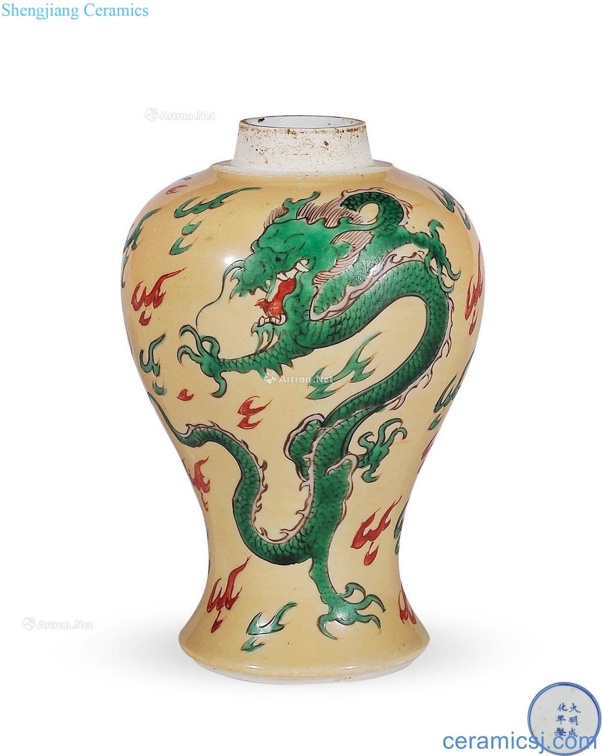 The qing emperor kangxi Five dragon grain bottle