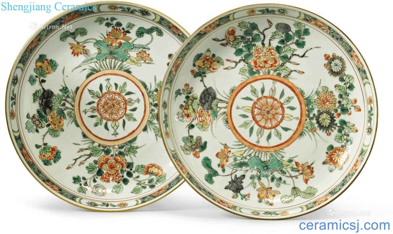 The qing emperor kangxi colorful flower tray (a)