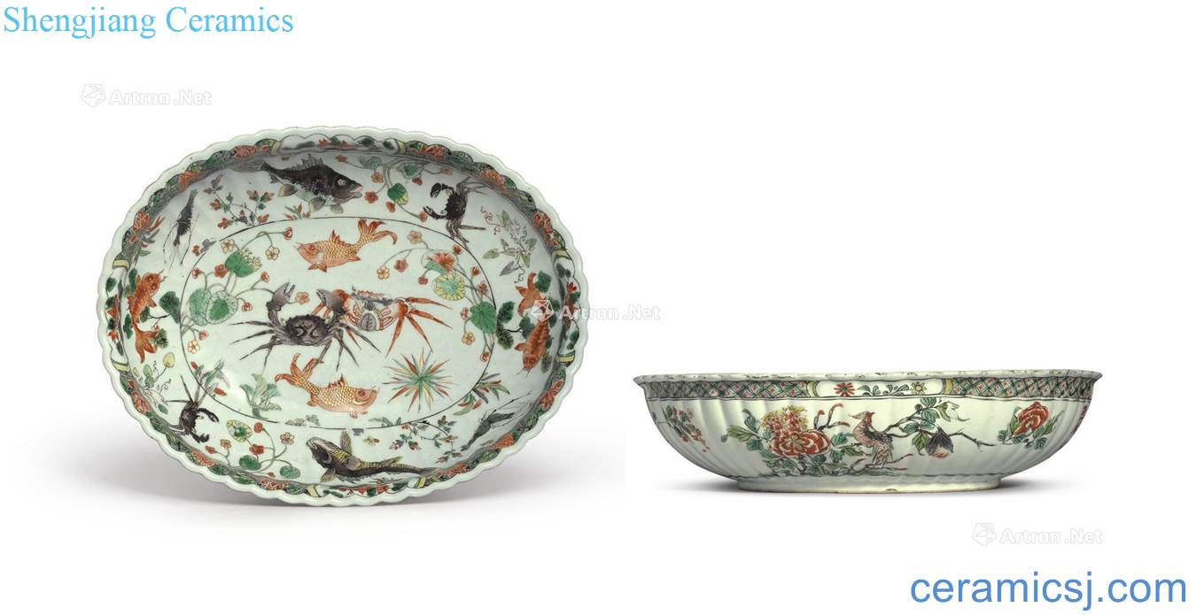 The qing emperor kangxi colorful waterscape figure fancy basin (a)