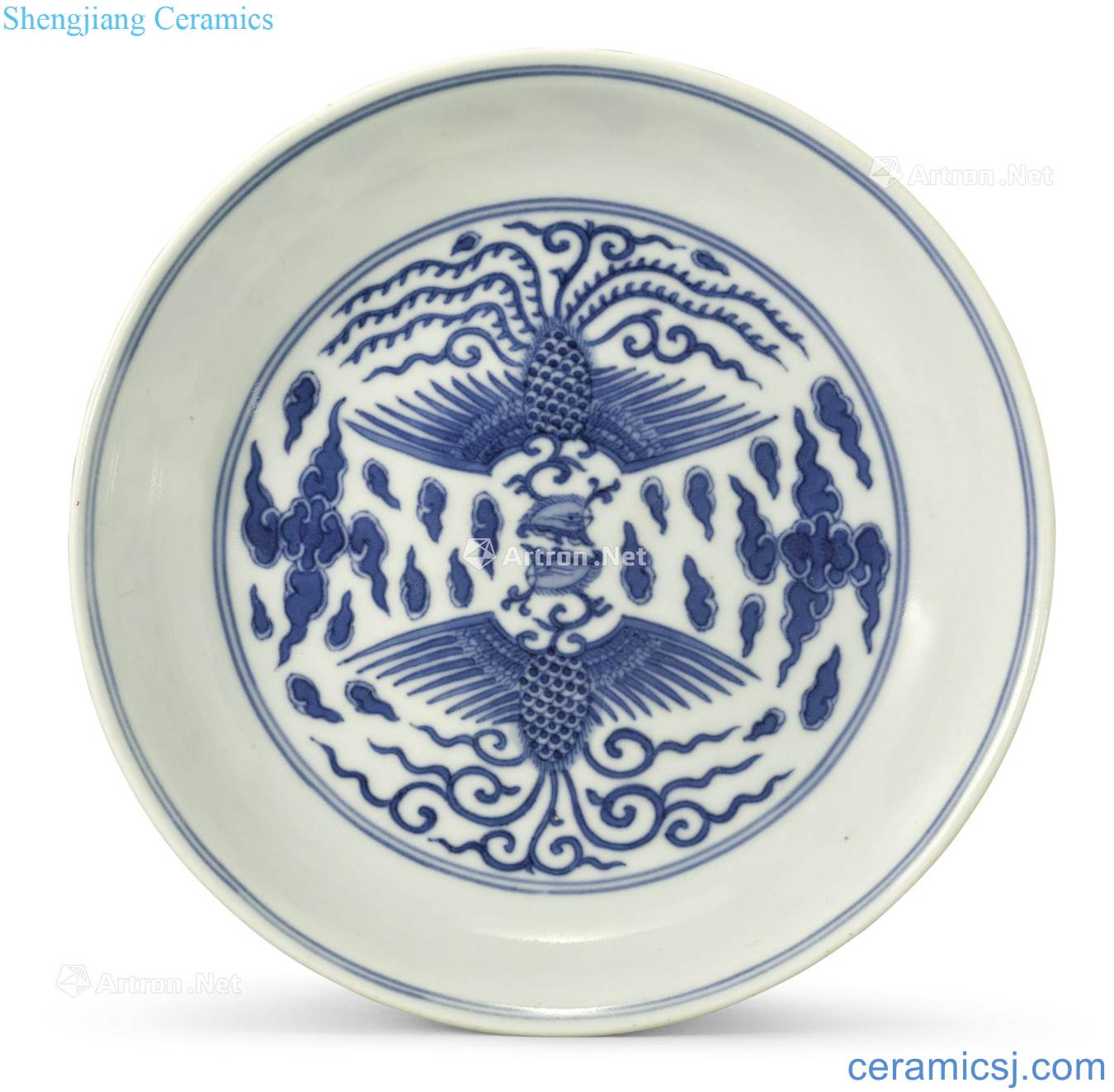 Qing daoguang Blue and white YunFeng tray
