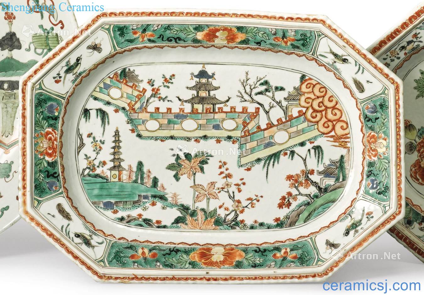 The qing emperor kangxi The ancient city of mountain figure eight square plate