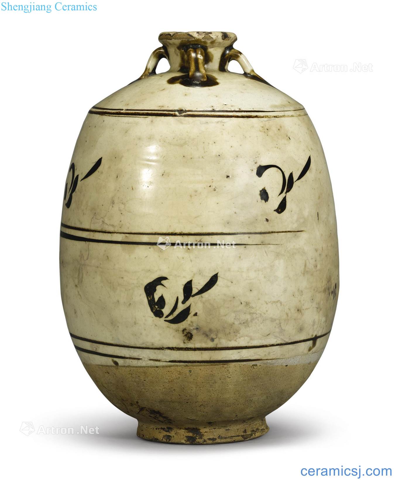 Ming Magnetic state kiln water four 繋 black flower pot