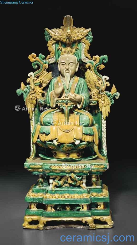 Ming/qing Three-color Taoist deity's statue