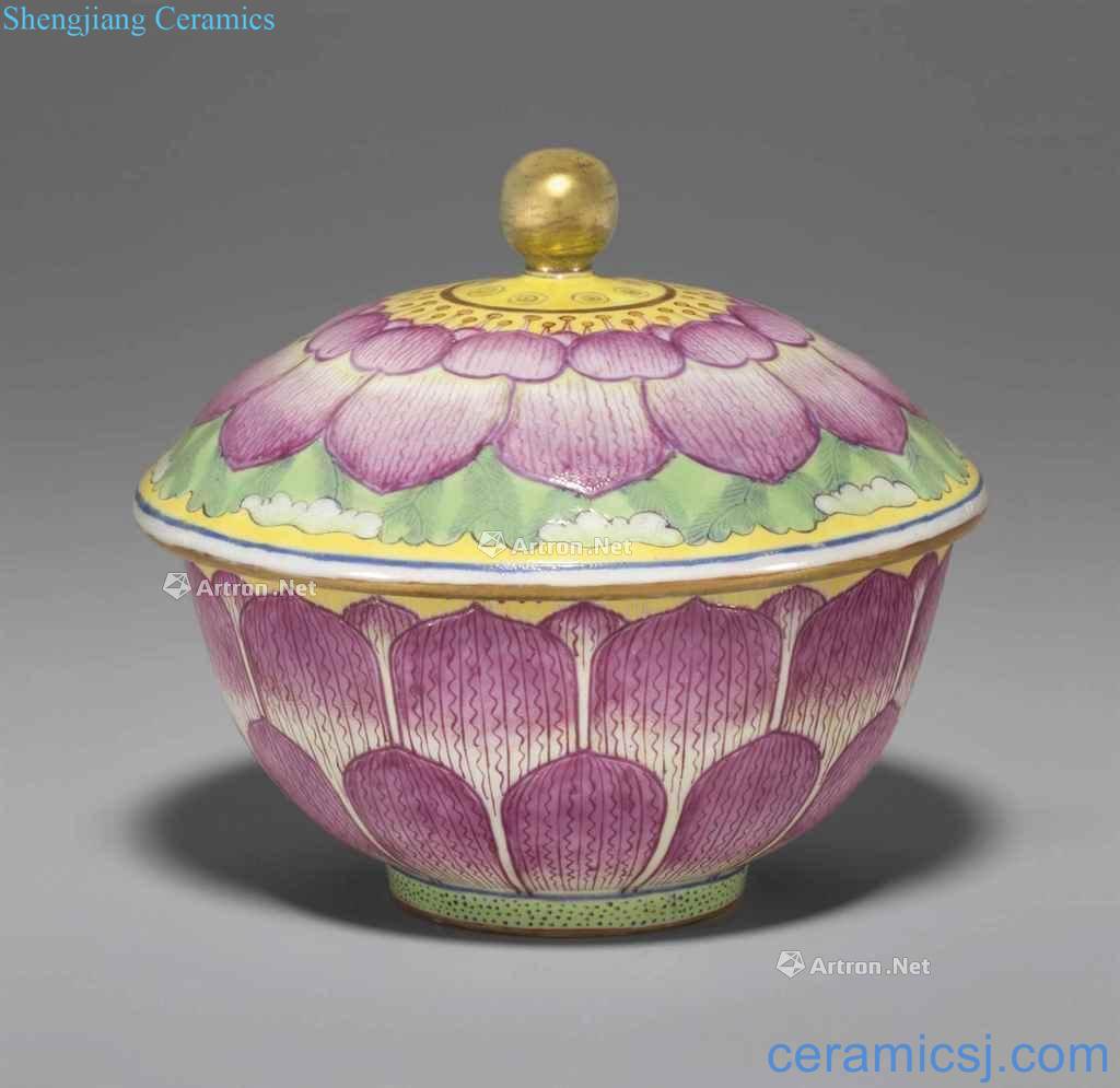 Pastel reign of qing emperor guangxu 盌 lotus-shaped lines