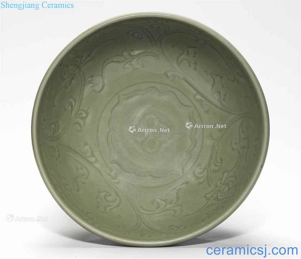 Ming in the 15th century Longquan green glaze gold big 盌