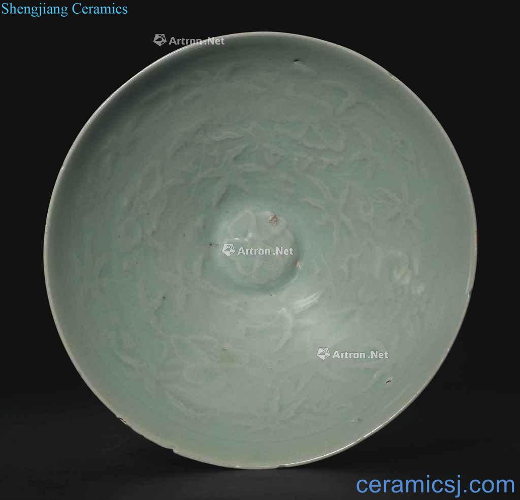 Korea 12/13 century Green glaze printing grain 盌 lotus