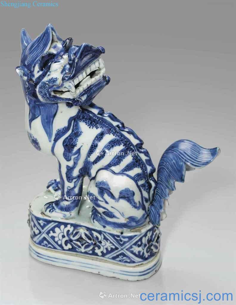 Ming wanli Blue and white unicorn type fume furnace