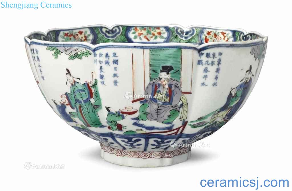 The qing emperor kangxi colorful flowers 盌 mouth