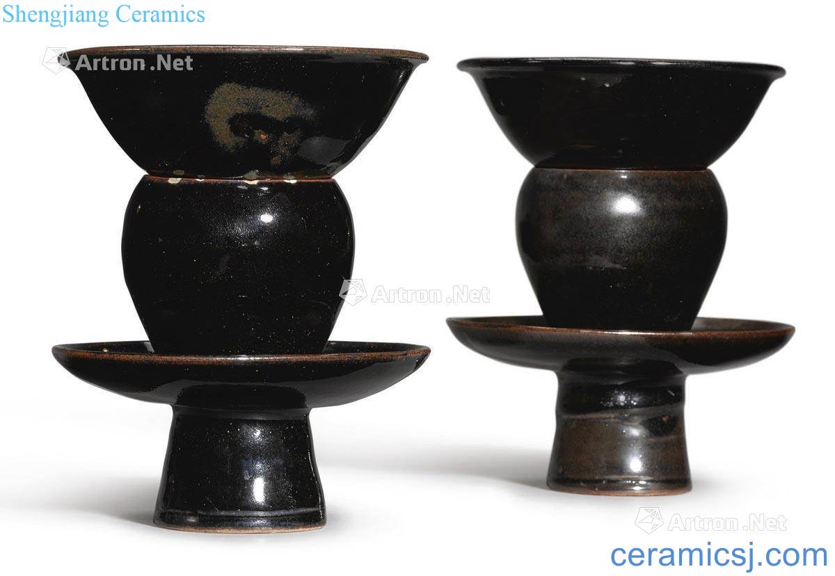 Northern song dynasty ~ gold black glaze small 盌 lamp that holds two sets