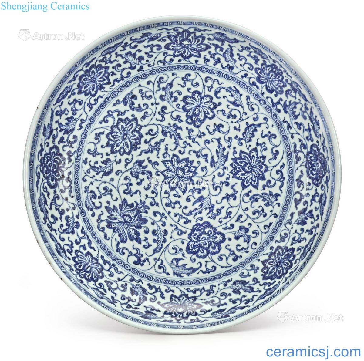 Qing in the eighteenth century Blue and white flower grain market branch