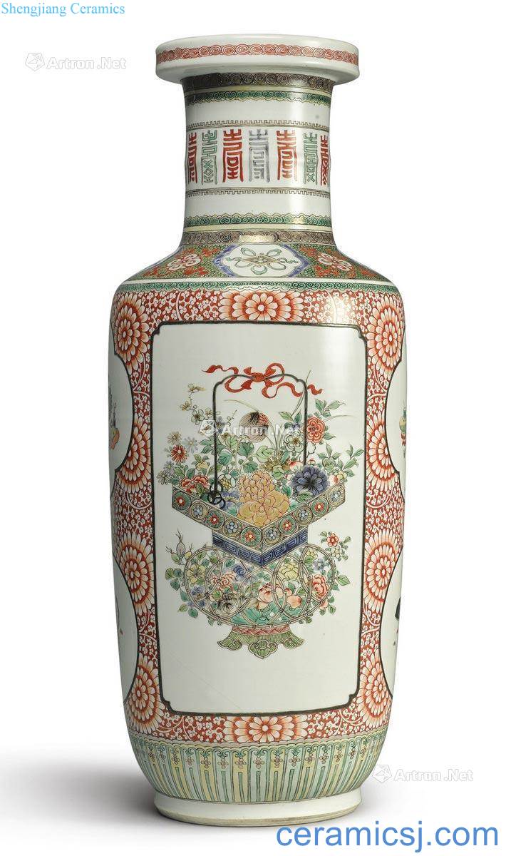The qing emperor kangxi multicoloured medallion basket lines were bottles