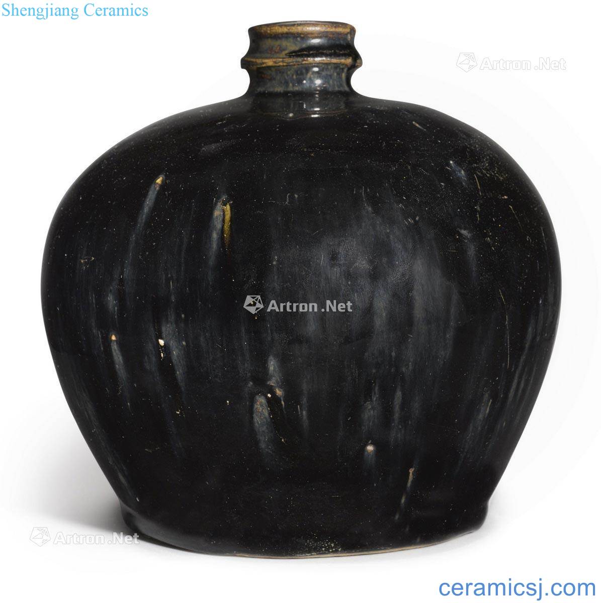 Northern song dynasty to gold The black glaze small mouth bottles