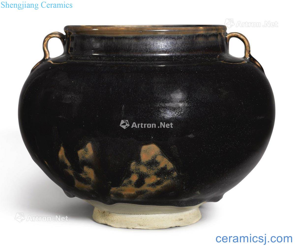 Northern song dynasty ~ gold black glaze double 繋 cans