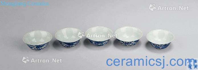 qing If deep collection Blue and white cup