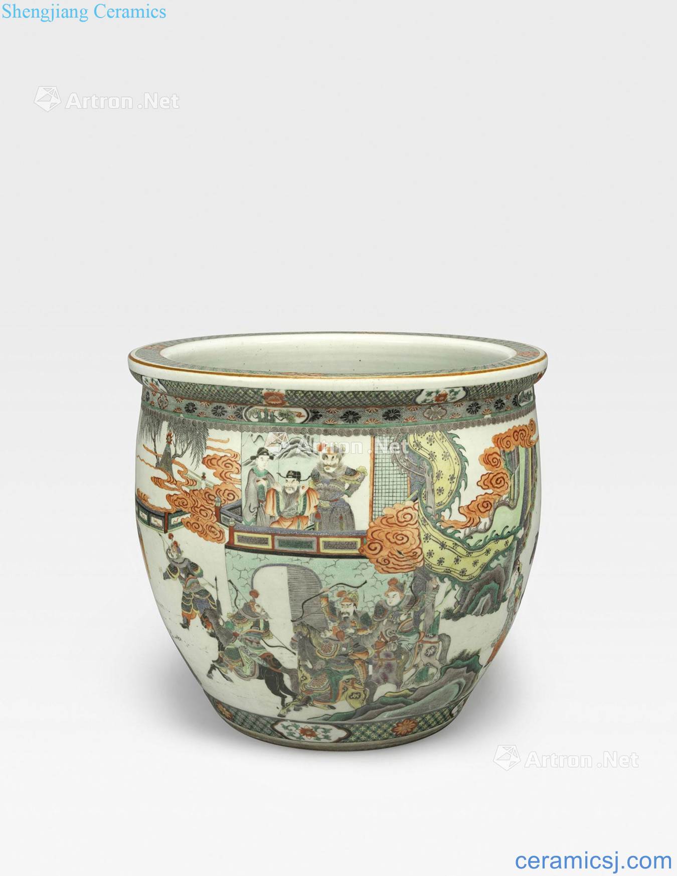 In the 19th century The romance of The Three Kingdoms characters figure cylinder