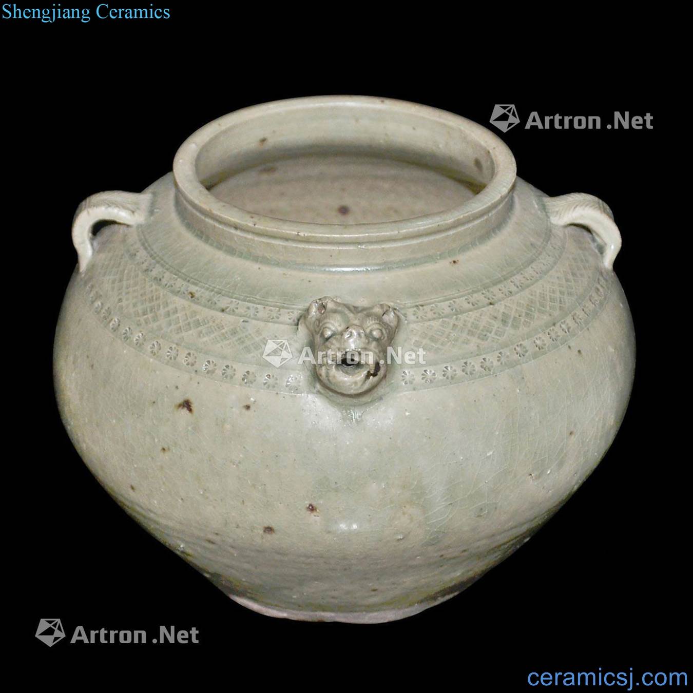 The song dynasty Yao state kiln printing heads flow double tank