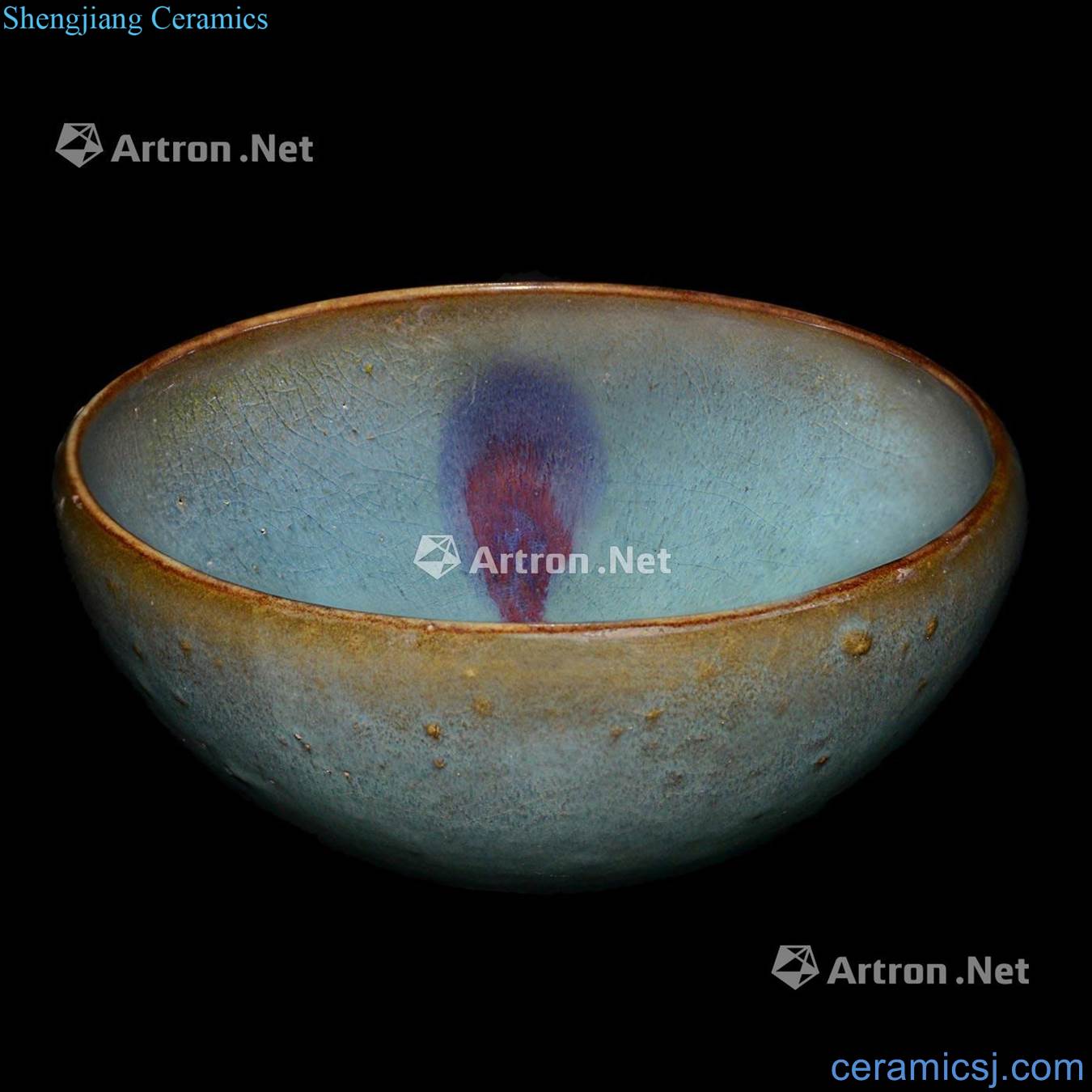 The southern song dynasty Sky blue glaze masterpieces purple large bowl