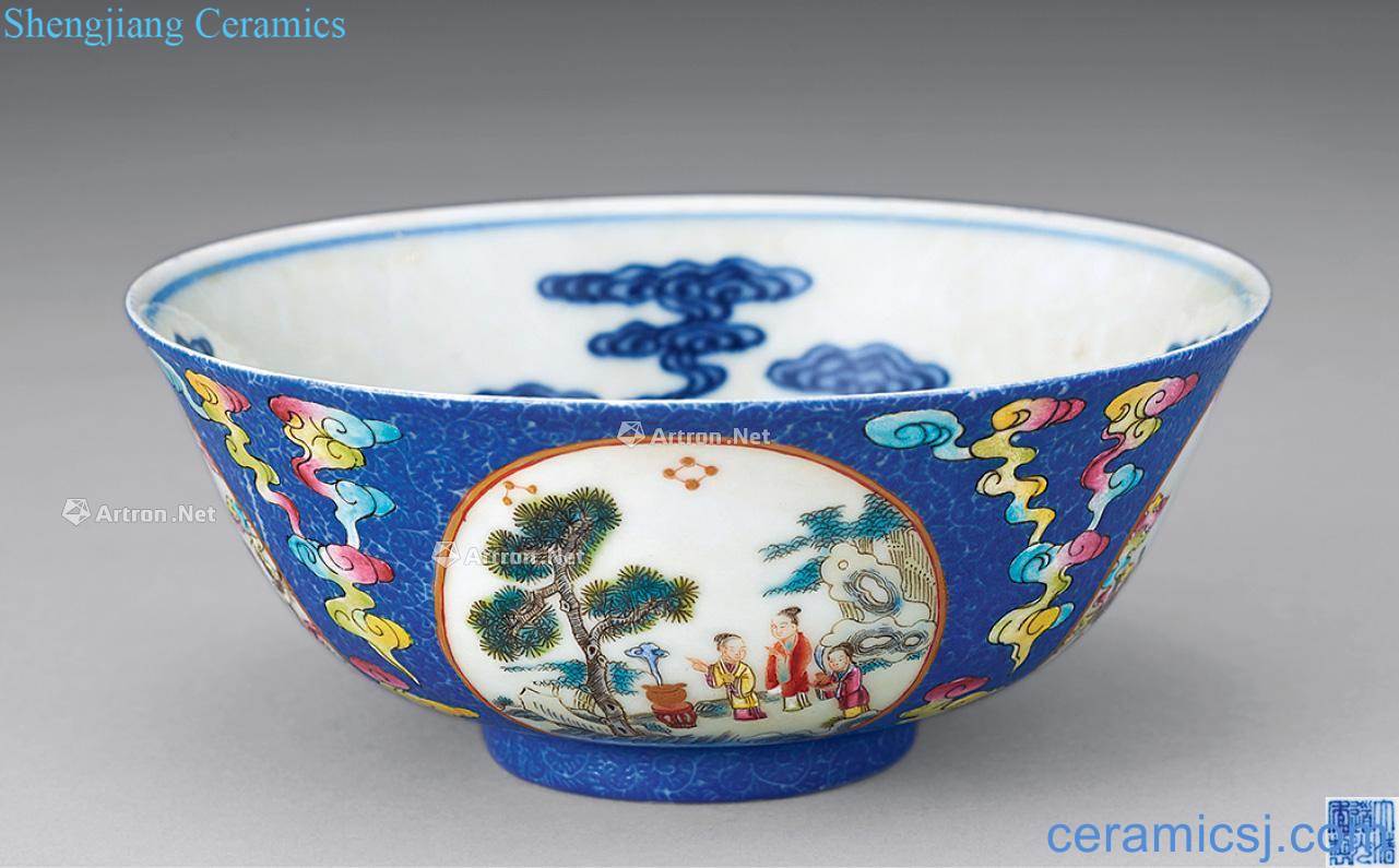 Stories of qing porcelain enamel medallion bowl